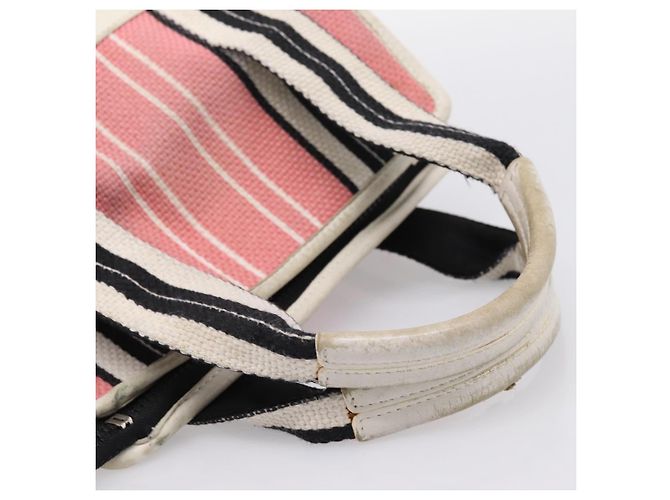 CHANEL Handtasche aus Canvas rosa silber CC - Ansicht 8
