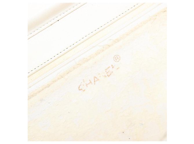 CHANEL Matelasse Chain Shoulder Bag Lamb Skin White Gold CC - vista 16