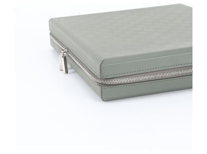 Mallette Louis Vuitton Damier Glacé Luke en cuir Vert - vue 5