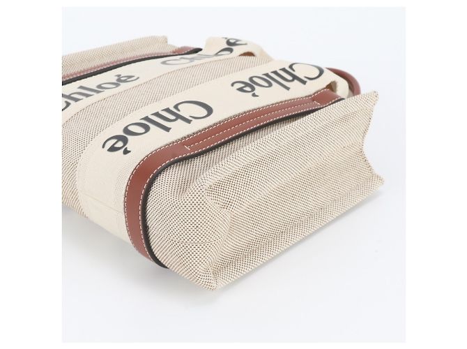 Chloé Woody Small Lederhandtasche Beige - Ansicht 4