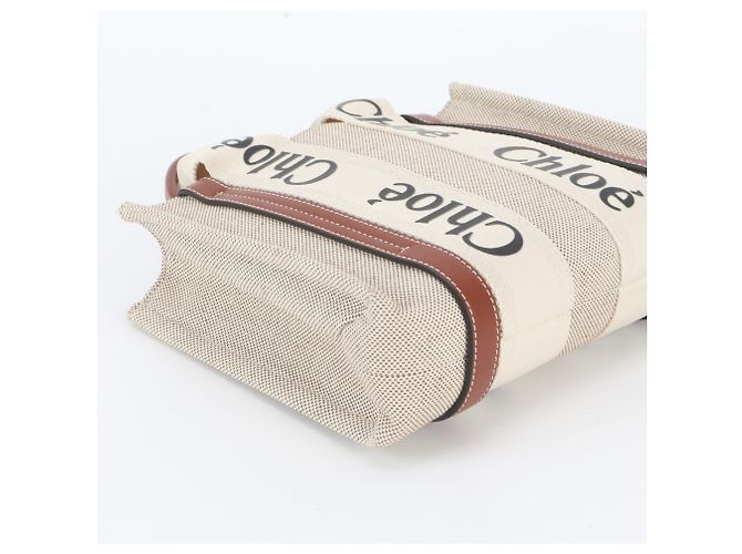 Chloé Woody Small Lederhandtasche Beige - Ansicht 5