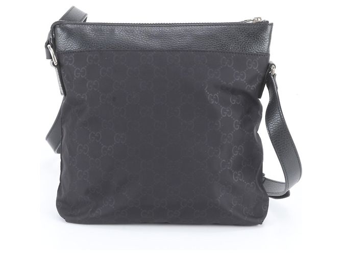 Borsa a tracolla Gucci GG in nylon e pelle Nero - vista 3