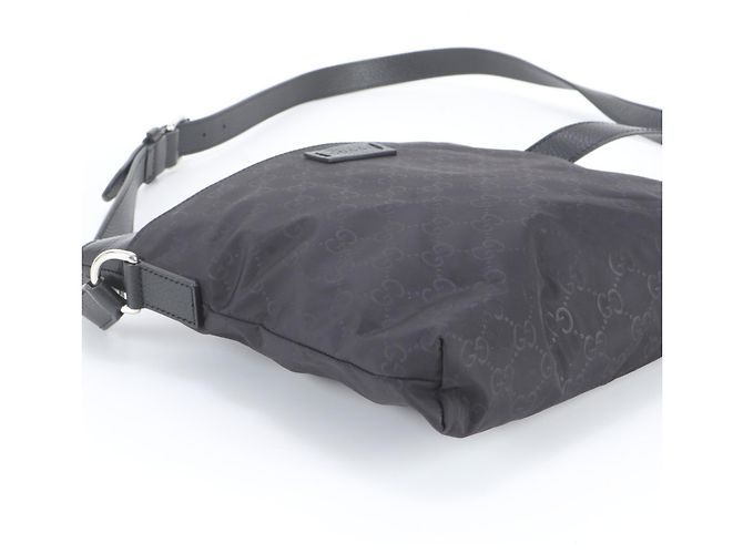 Borsa a tracolla Gucci GG in nylon e pelle Nero - vista 5