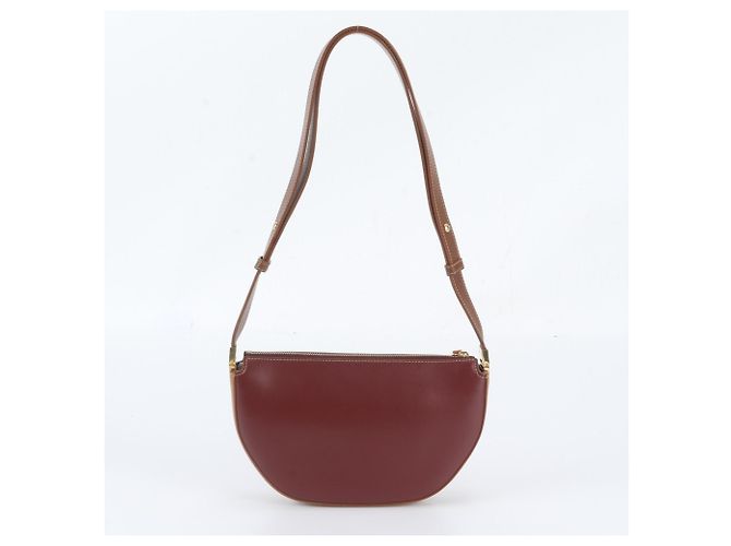 Burberry Olympia Leder 2-Way Tasche Braun Rot Bordeaux - Ansicht 3