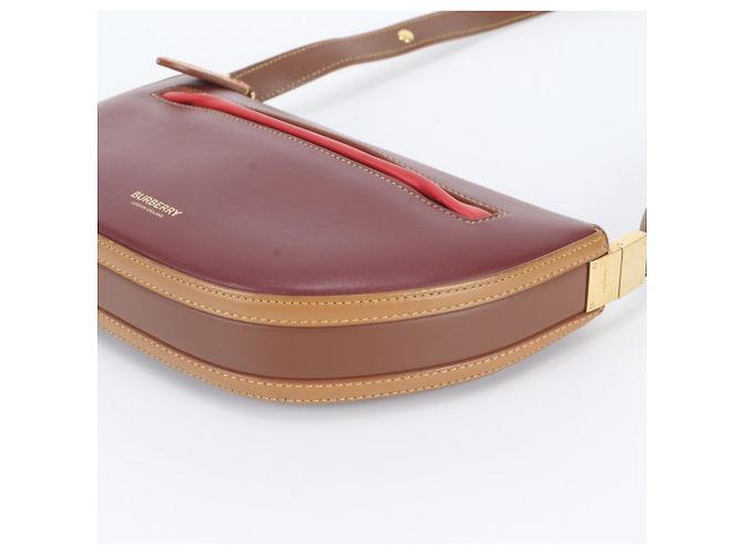 Burberry Olympia Leder 2-Way Tasche Braun Rot Bordeaux - Ansicht 5