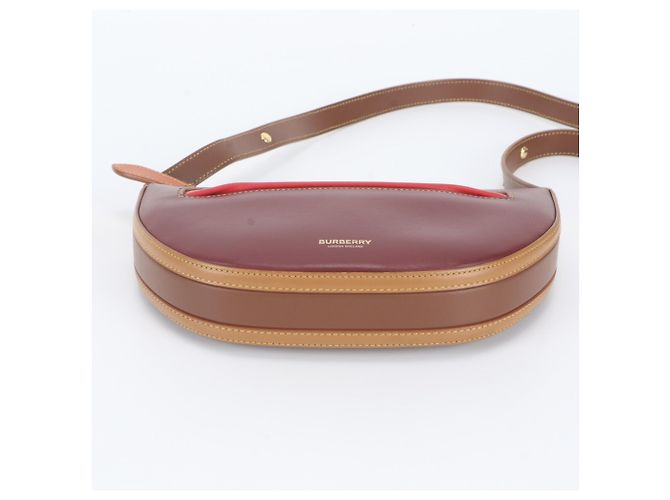 Burberry Olympia Leder 2-Way Tasche Braun Rot Bordeaux - Ansicht 7