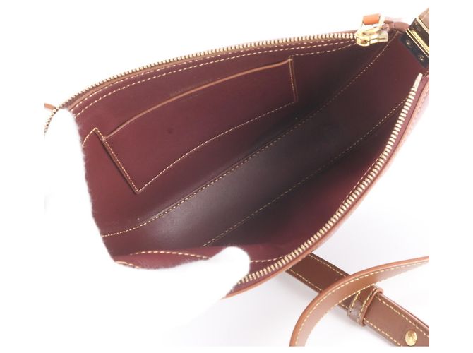 Burberry Olympia Leder 2-Way Tasche Braun Rot Bordeaux - Ansicht 8