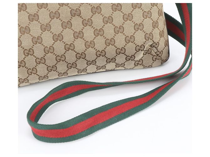 Borsa a tracolla Gucci GG Canvas Sherry Line in pelle Marrone - vista 2