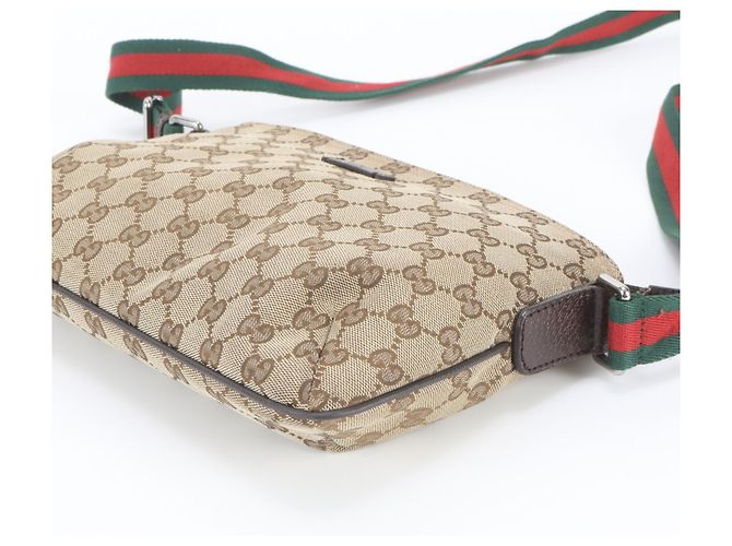 Borsa a tracolla Gucci GG Canvas Sherry Line in pelle Marrone - vista 4