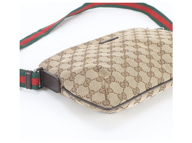 Borsa a tracolla Gucci GG Canvas Sherry Line in pelle Marrone - vista 5