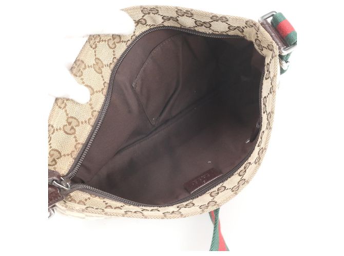 Borsa a tracolla Gucci GG Canvas Sherry Line in pelle Marrone - vista 7