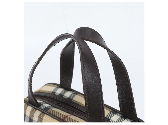 Borsa Tote in pelle Burberry Nova Check Beige - vista 2