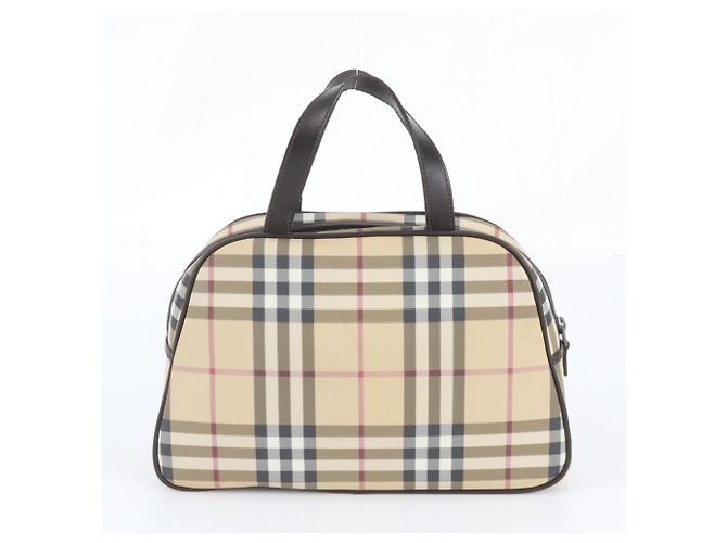Borsa Tote in pelle Burberry Nova Check Beige - vista 3
