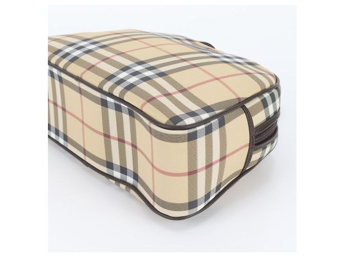 Borsa Tote in pelle Burberry Nova Check Beige - vista 4