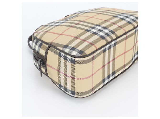 Borsa Tote in pelle Burberry Nova Check Beige - vista 5