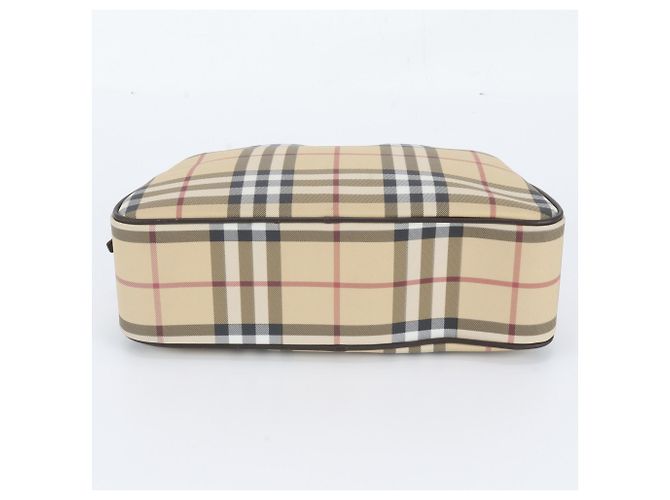 Borsa Tote in pelle Burberry Nova Check Beige - vista 6