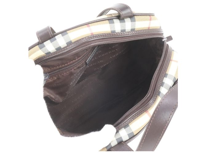 Borsa Tote in pelle Burberry Nova Check Beige - vista 7