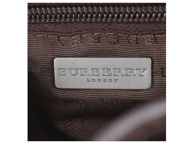 Borsa Tote in pelle Burberry Nova Check Beige - vista 8