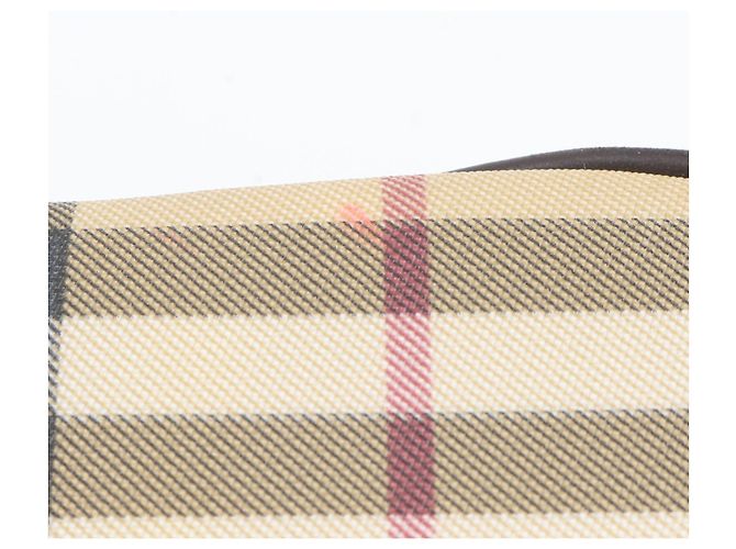 Borsa Tote in pelle Burberry Nova Check Beige - vista 9
