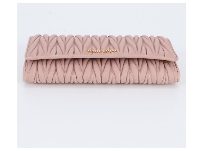 Cartera larga de piel Matelassé Miu Miu Rosa - vista 4