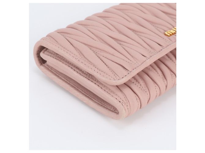 Cartera larga de piel Matelassé Miu Miu Rosa - vista 5