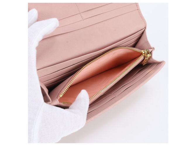 Cartera larga de piel Matelassé Miu Miu Rosa - vista 7
