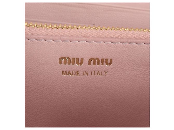 Cartera larga de piel Matelassé Miu Miu Rosa - vista 8