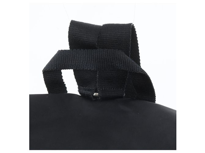 Prada Tessuto Nylon Triangle Logo Leather Backpack Black - view 2