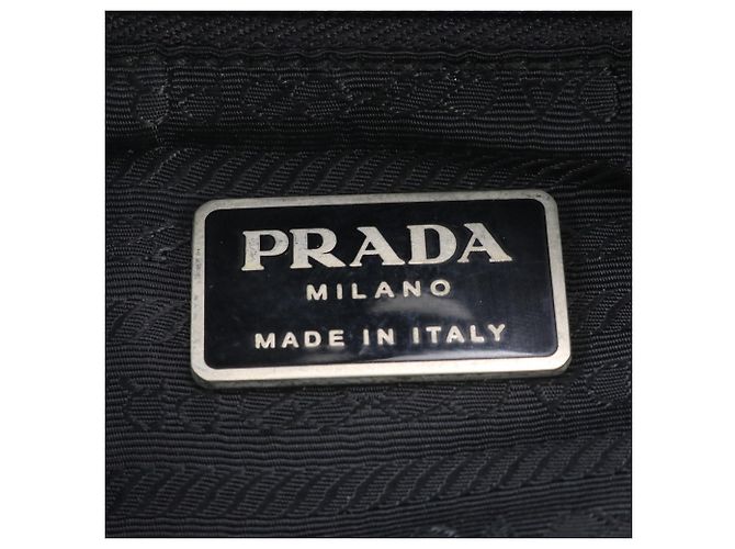 Prada Tessuto Nylon Triangle Logo Leather Backpack Black - view 8