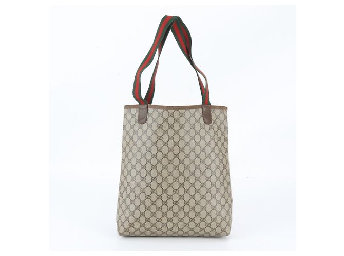 Borsa Tote Gucci Old GG Supreme Sherry Line Marrone - vista 3