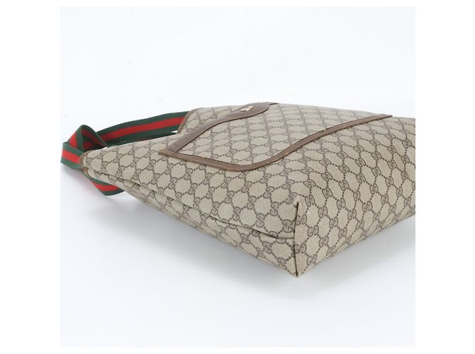Borsa Tote Gucci Old GG Supreme Sherry Line Marrone - vista 5