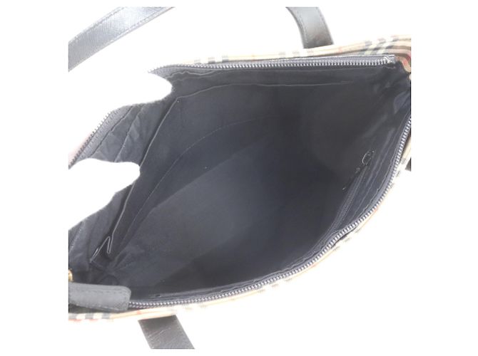 Burberry Nova Check Shadow Horse Leder Tote Bag Schwarz Beige - Ansicht 7