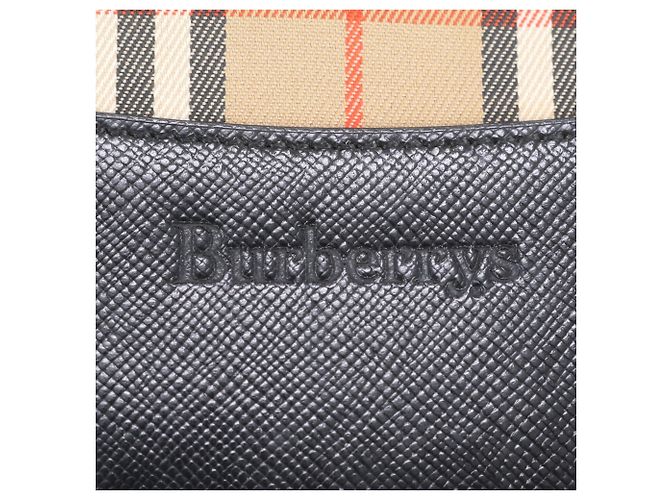 Burberry Nova Check Shadow Horse Leder Tote Bag Schwarz Beige - Ansicht 8