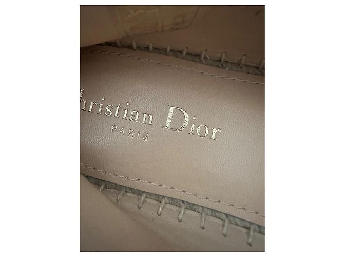 Espadrillas Christian Dior Granville in tela blu e bianca Bianco - vista 12