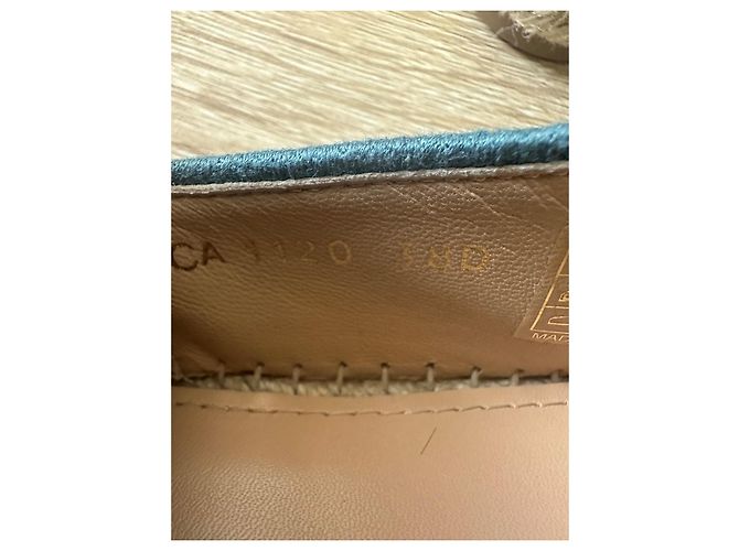 Espadrillas Christian Dior Granville in tela blu e bianca Bianco - vista 13