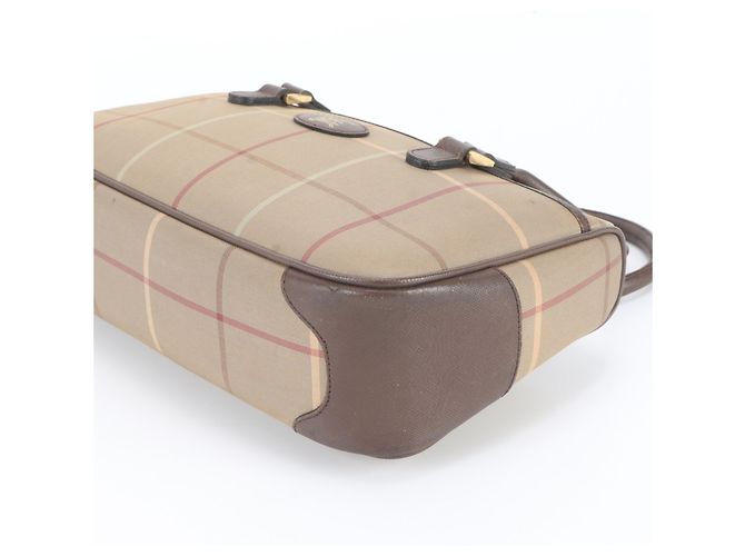 Borsa Tote in pelle Burberry Nova Check Marrone - vista 4