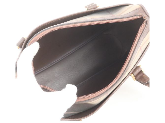 Borsa Tote in pelle Burberry Nova Check Marrone - vista 7