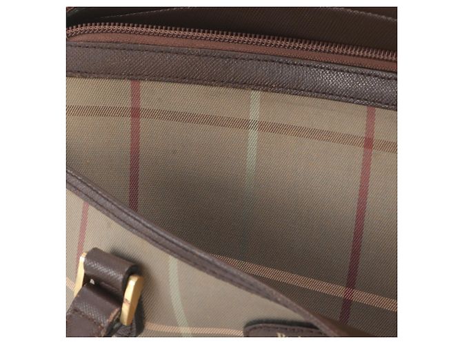 Borsa Tote in pelle Burberry Nova Check Marrone - vista 8