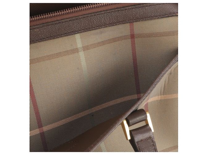 Borsa Tote in pelle Burberry Nova Check Marrone - vista 9