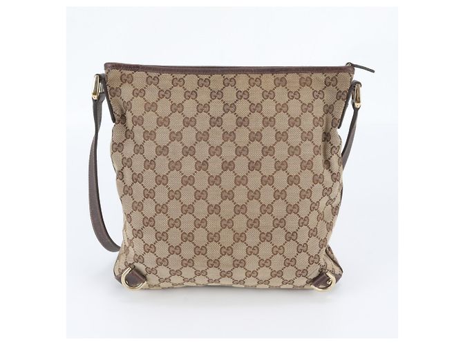 Borsa a tracolla Gucci GG Canvas Abbey in pelle Marrone - vista 3
