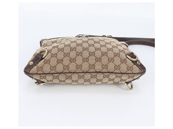 Borsa a tracolla Gucci GG Canvas Abbey in pelle Marrone - vista 5