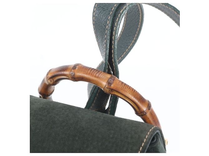 Zaino e Borsa a Tracolla 2-in-1 Gucci Bamboo Verde - vista 2