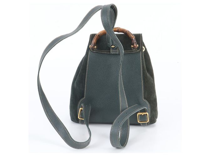 Zaino e Borsa a Tracolla 2-in-1 Gucci Bamboo Verde - vista 3