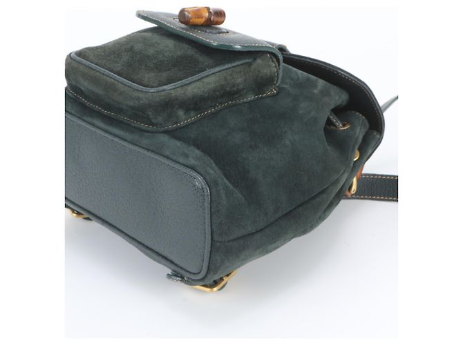 Zaino e Borsa a Tracolla 2-in-1 Gucci Bamboo Verde - vista 4