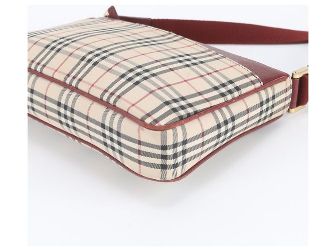 Bolso de hombro de piel Burberry Nova Check Roja Beige - vista 4