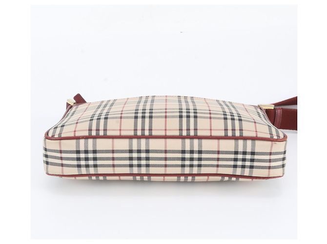 Bolso de hombro de piel Burberry Nova Check Roja Beige - vista 6
