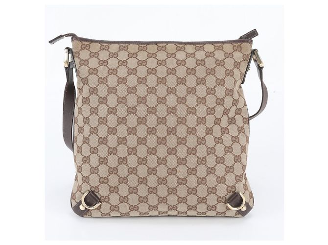 Borsa a tracolla Gucci GG Canvas Abbey in pelle Marrone - vista 3