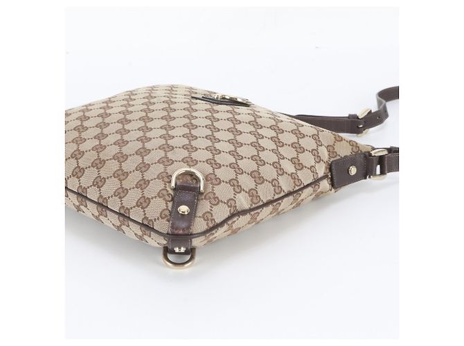 Borsa a tracolla Gucci GG Canvas Abbey in pelle Marrone - vista 4