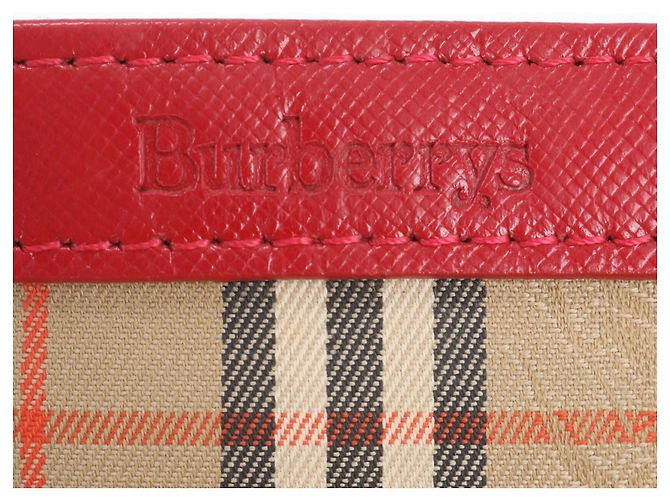 Burberry Nova Check Ledertasche Tote Bag Rot Beige - Ansicht 9