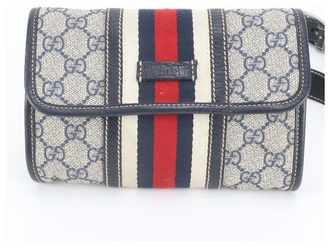 Borsa a tracolla 2-Way Gucci GG Supreme Sherry Line Blu navy - vista 2